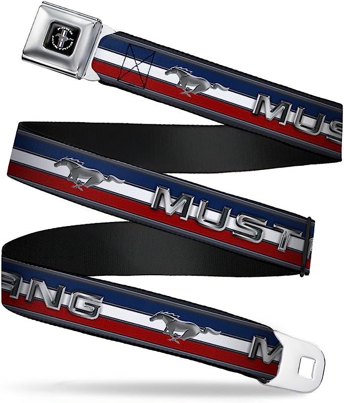 Buckle-Down Unisex-Erwachsene Seatbelt Belt Gürtel mit Tri-Bar, Mehrfarbig, 4 cm Breit-61/97 cm Länge