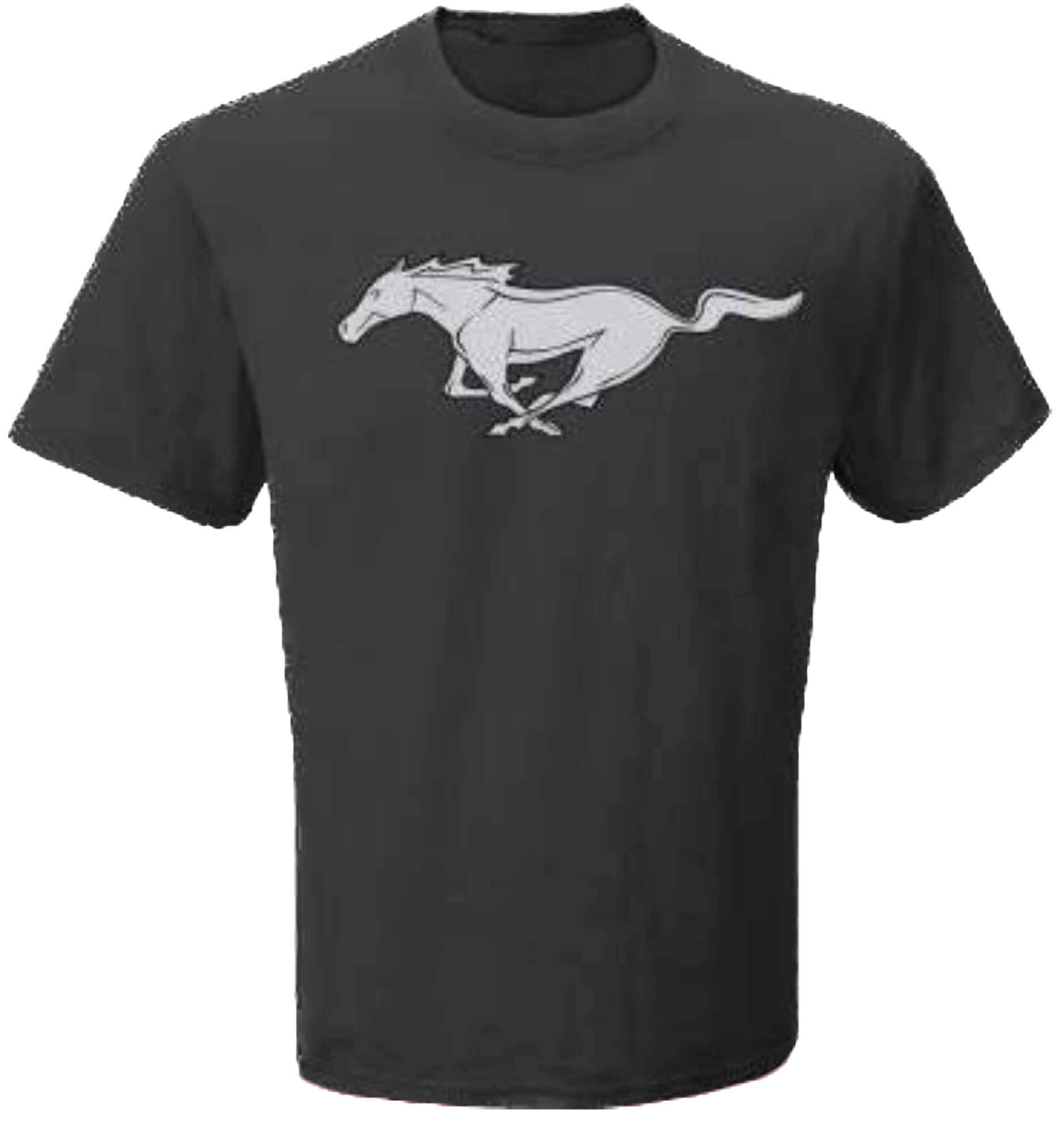 Ford Mustang T-Shirt grau mit umrandeten Running Horse vorne