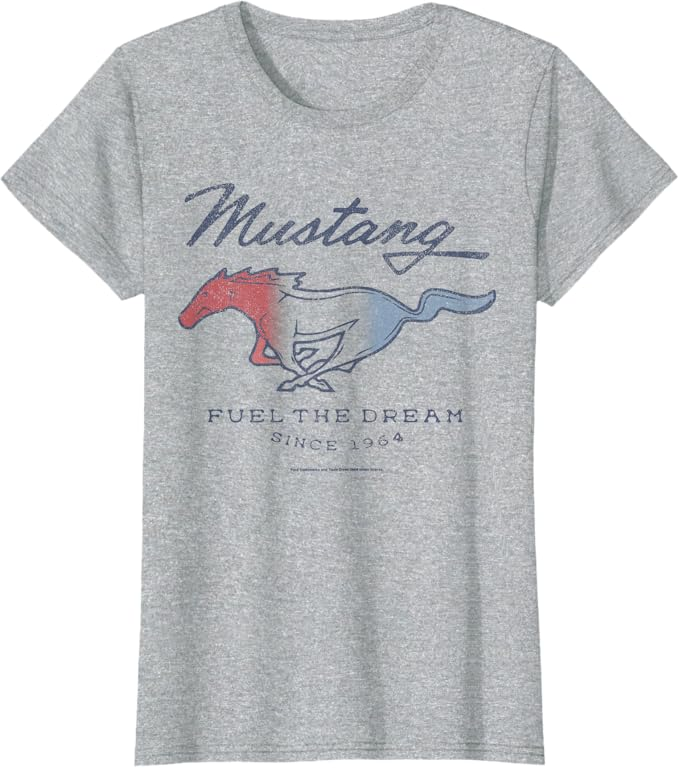 Ford Mustang Ladies T-Shirt Fuel The Dream - graumeliert