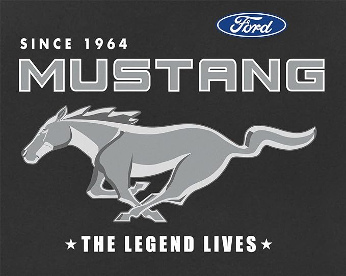 Ford Mustang Sweatshirt mit Motiven vorne, hinten und an den Seiten, schwarz