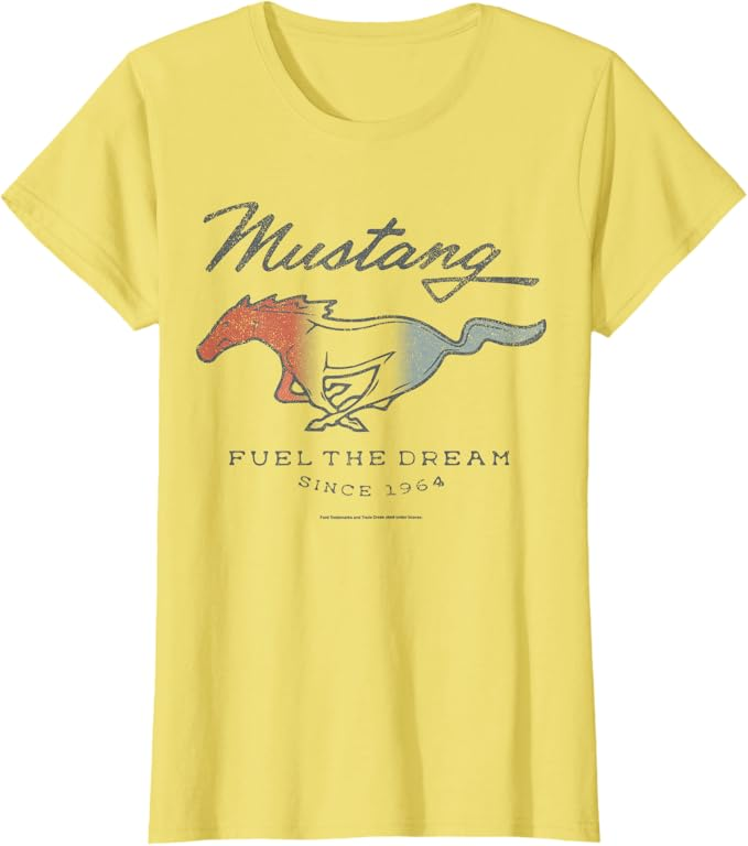 Ford Mustang Ladies T-Shirt Fuel The Dream - gelb