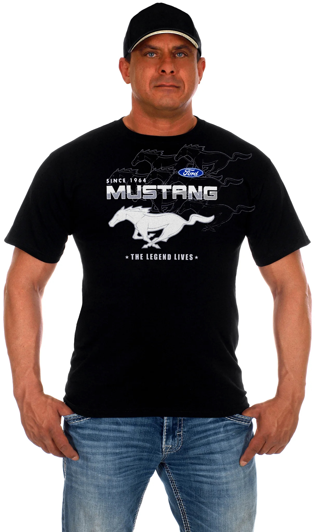 Ford Mustang T-Shirt The Legend Lives schwarz