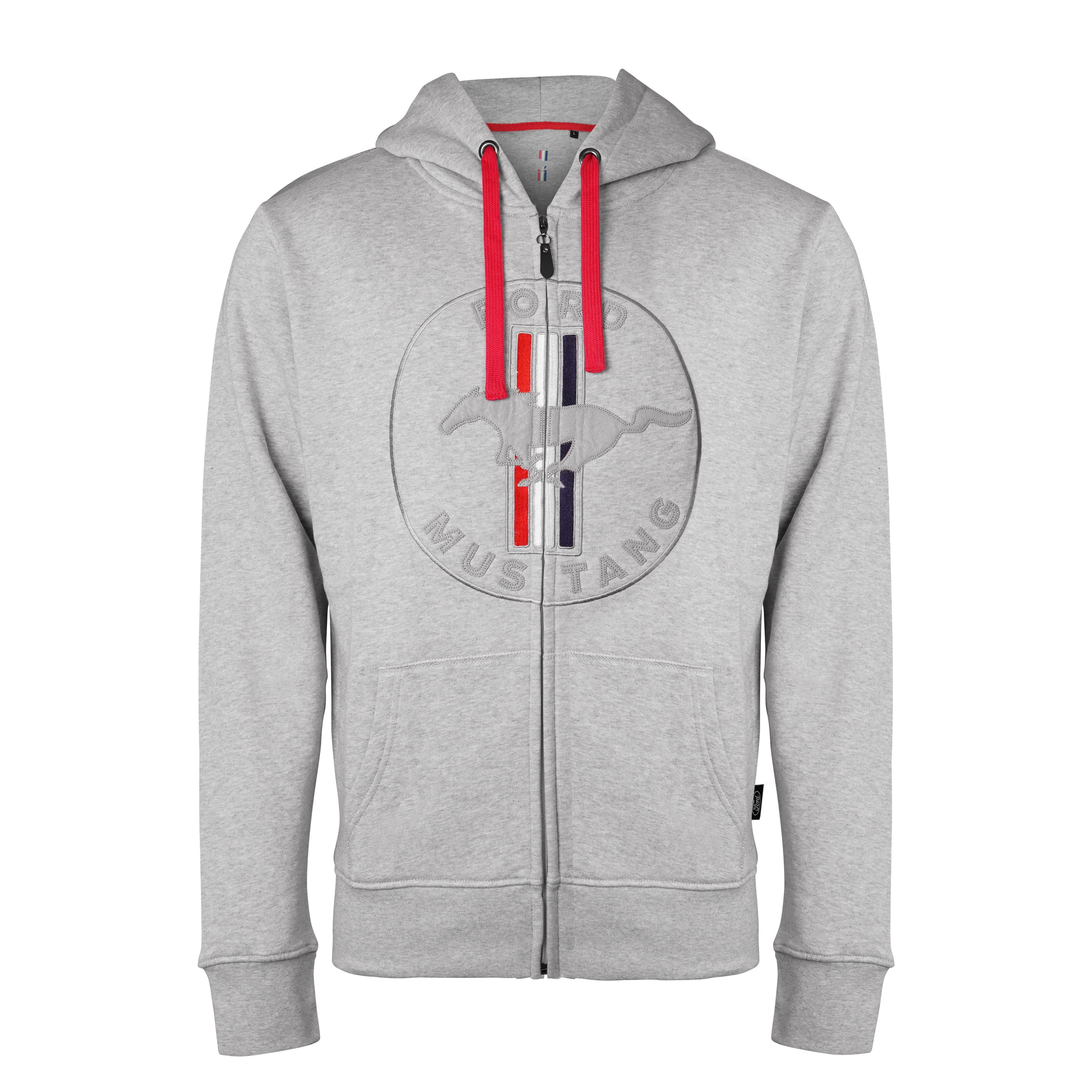 Ford Mustang Vintage Sweat-Jacke hellgrau