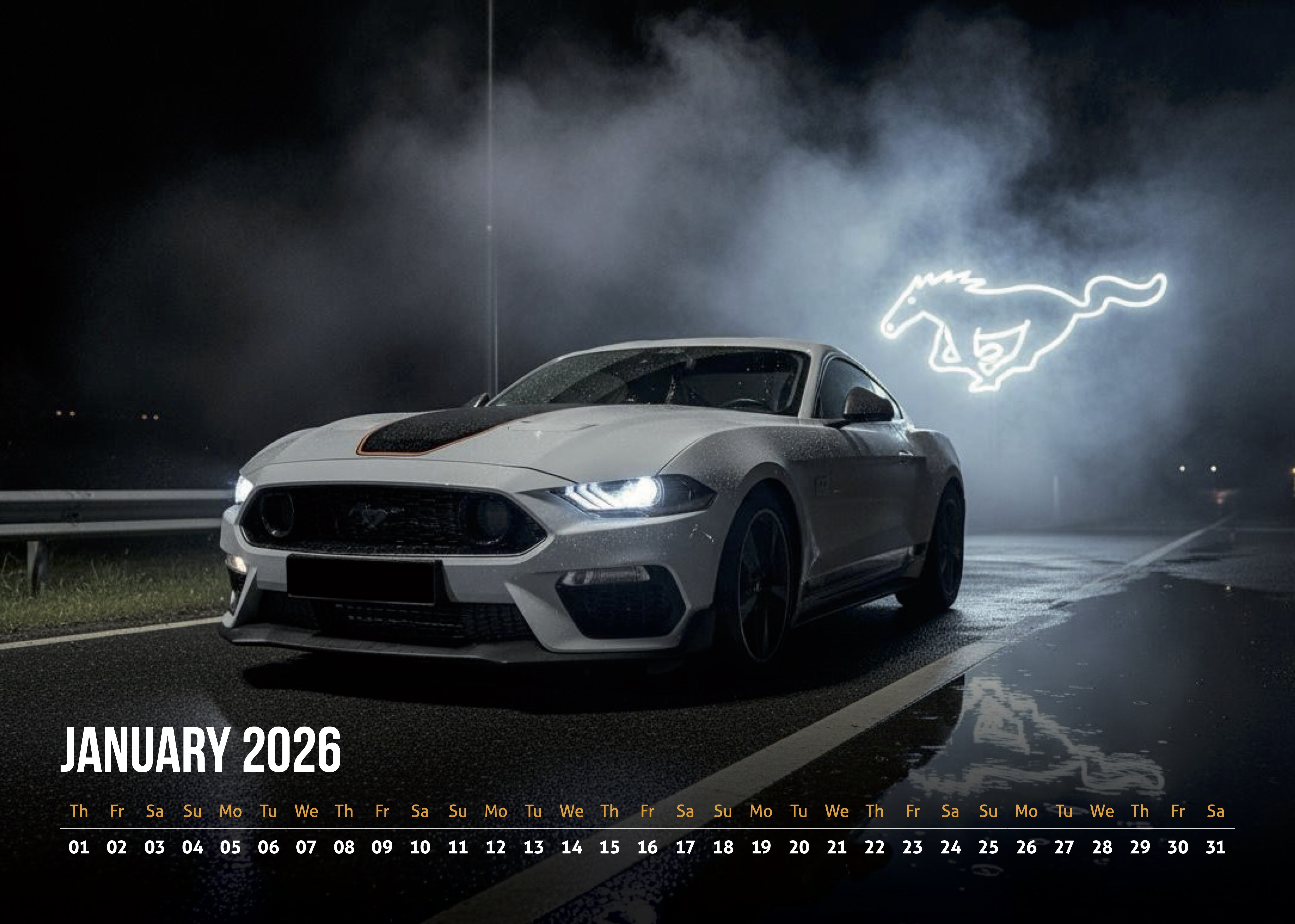 Ford Mustang Kalender 2026