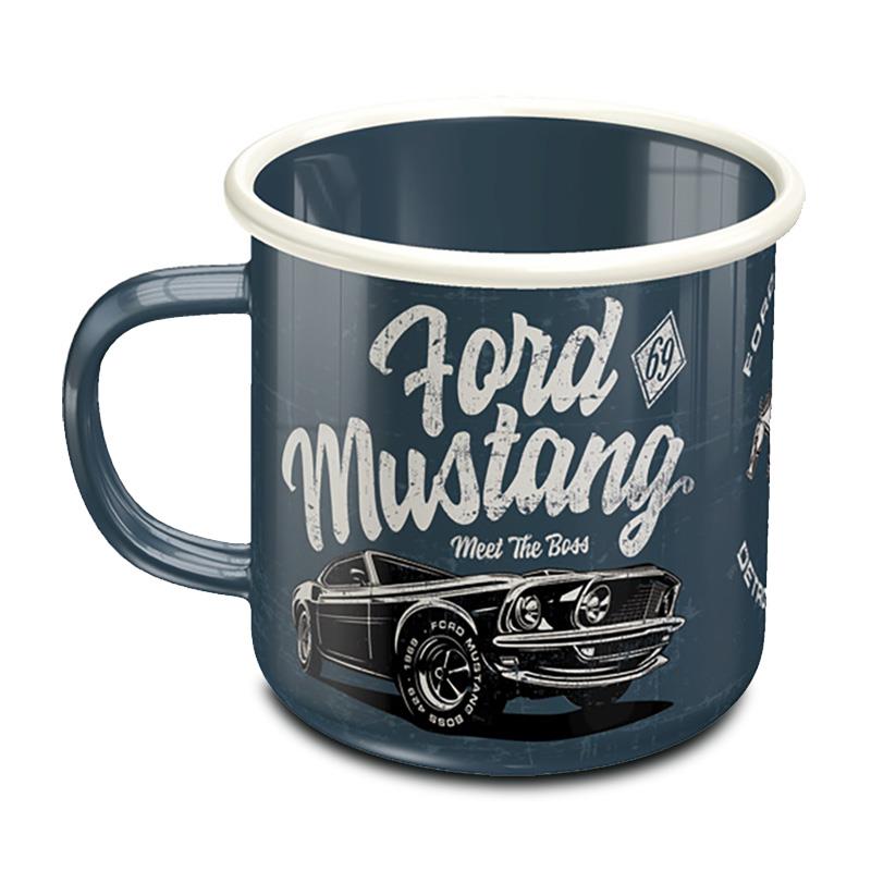 Ford Mustang the Boss Emaille Tasse