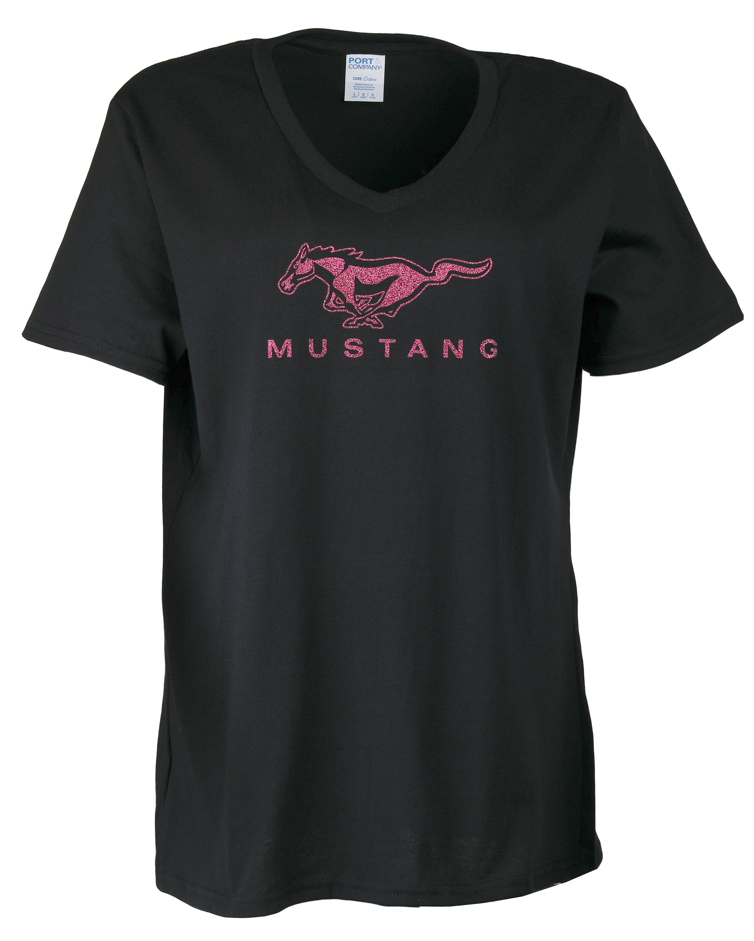 Ford Mustang T-Shirt Ladies T-Shirt mit pinkem Running Horse