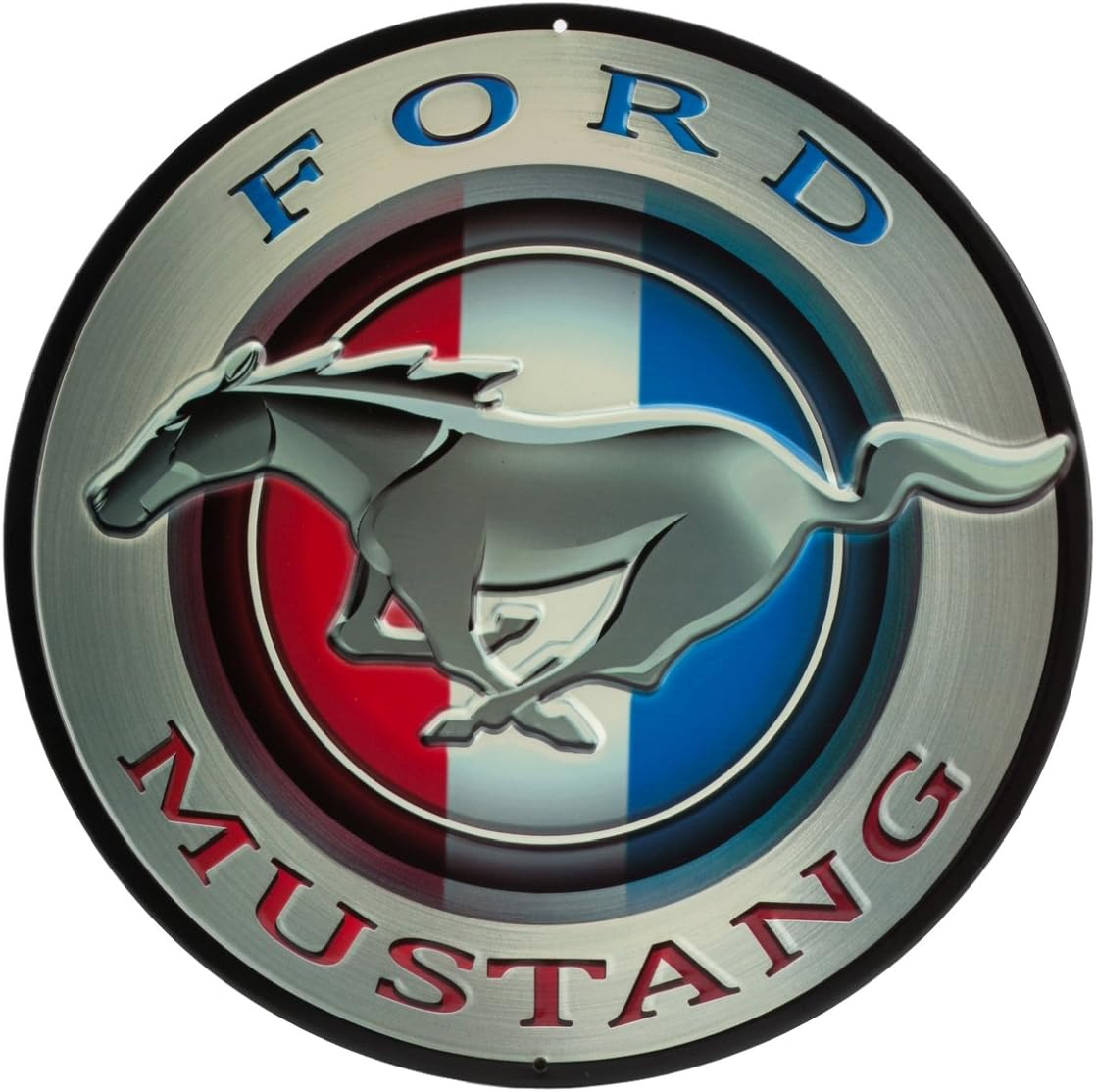 Ford Mustang Rundes Metallschild