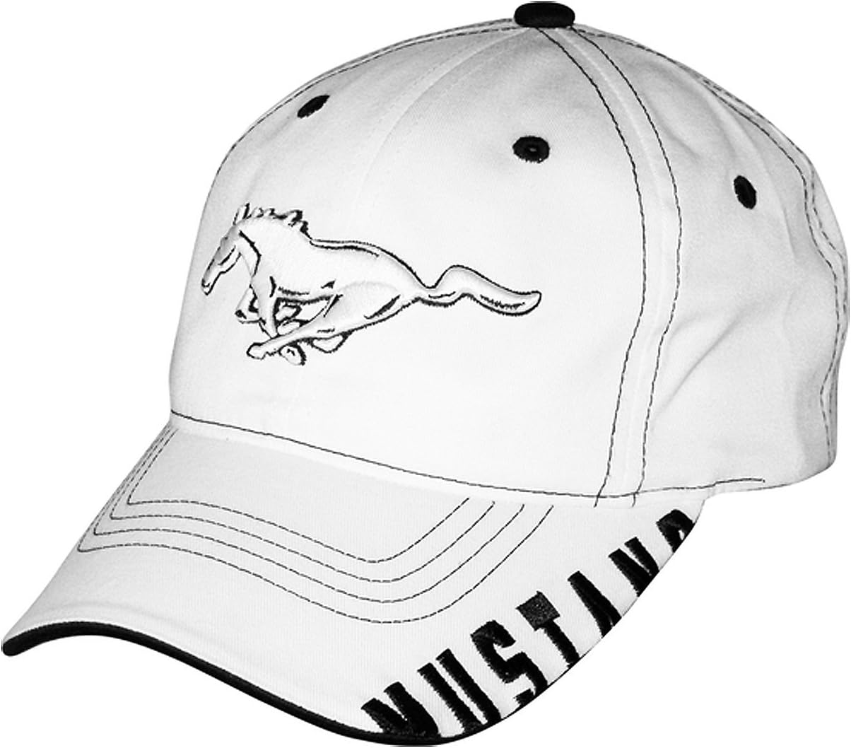 Ford Mustang Baseball-Cap weiß mit Running Horse in weiß