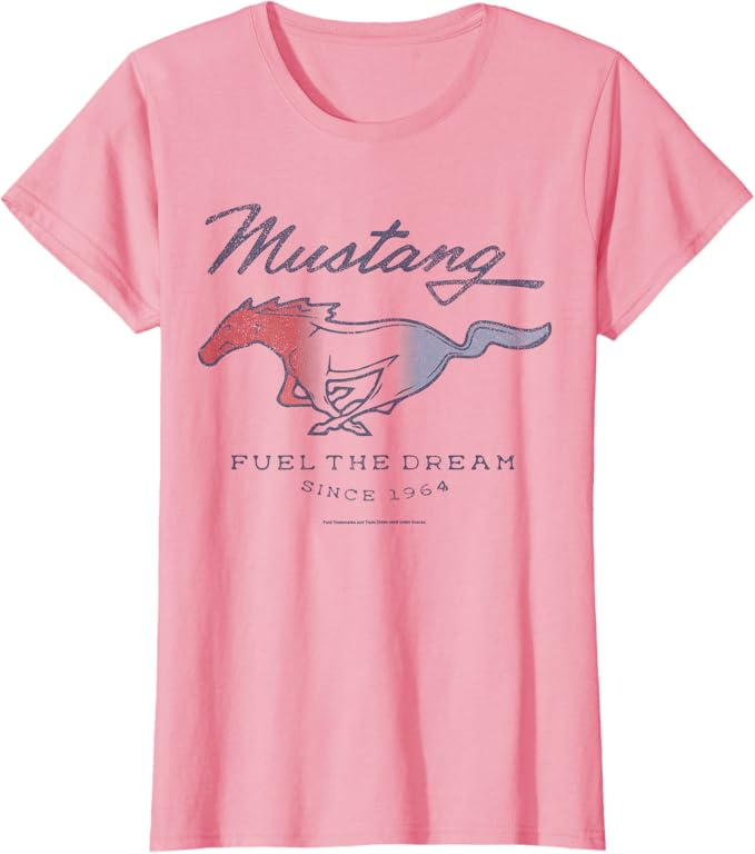 Ford Mustang Ladies T-Shirt Fuel The Dream - rosa