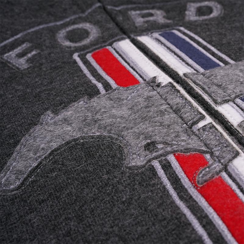 Ford Mustang Vintage Sweat-Jacke - grau meliert rot