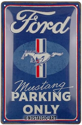 Retro Blechschild, 20 x 30 cm, Ford Mustang – Parking Only