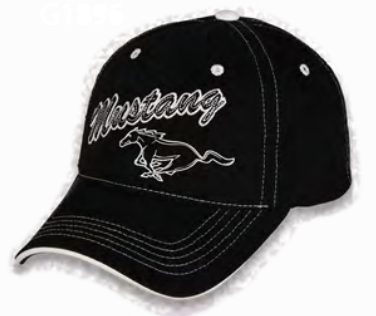 Ford Mustang Baseball-Cap in schwarz mit abgesetzten Nähten und Mustang Schriftzug