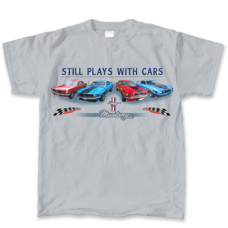 Ford Mustang T-Shirt Still Plays with Cars Eis-Grau