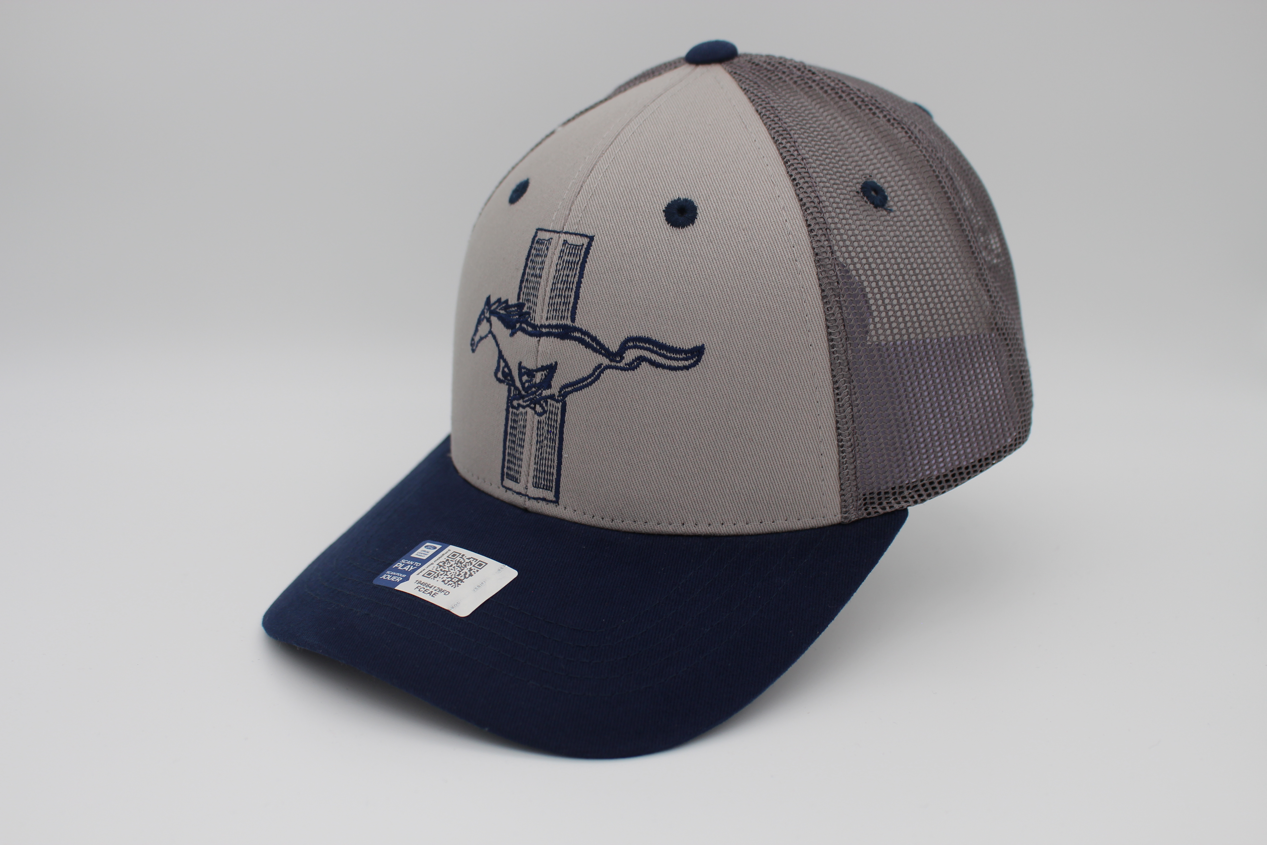 Ford Mustang Trucker Cap gray and brown Tri-Bar