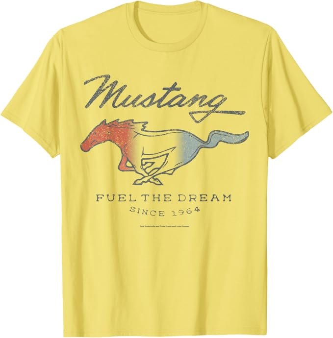 Ford Mustang T-Shirt Fuel The Dream - gelb