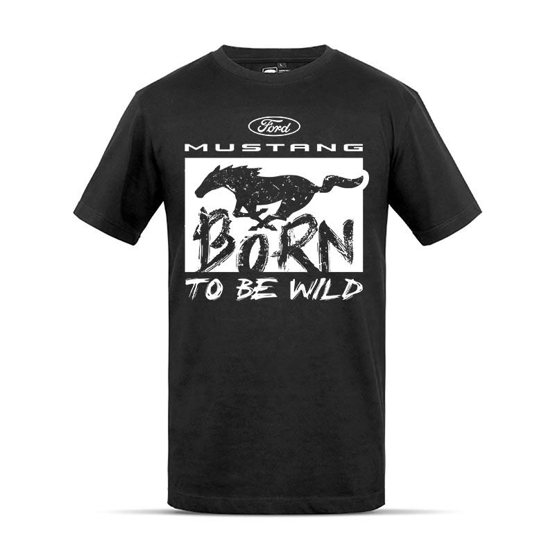 Ford Mustang Born to be wild T-Shirt schwarz/weiß