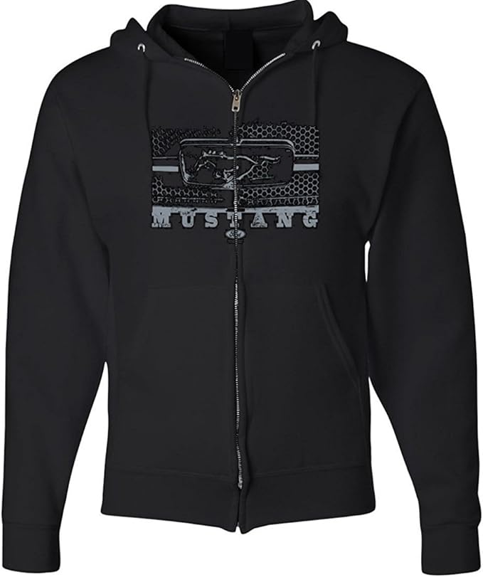 Ford Mustang Zipper-Jacke Legend HONEYCOMB GRILL Kapuzen-Sweatshirt mit durchgehendem Reißverschluss