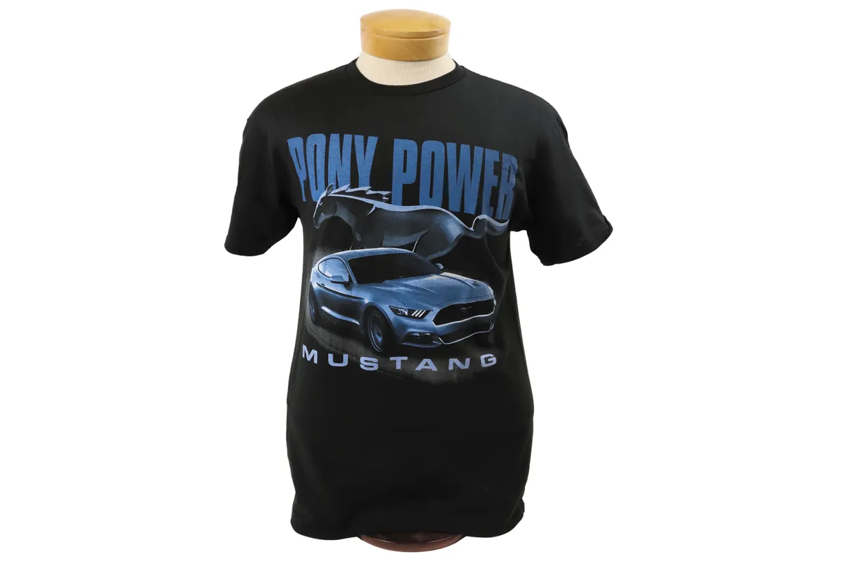 Ford Mustang T-Shirt mit Mustang 6 und Schriftzug "Pony Power"
