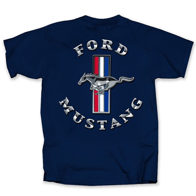 Ford Mustang T-Shirt Chrome Tri-Bar Logo