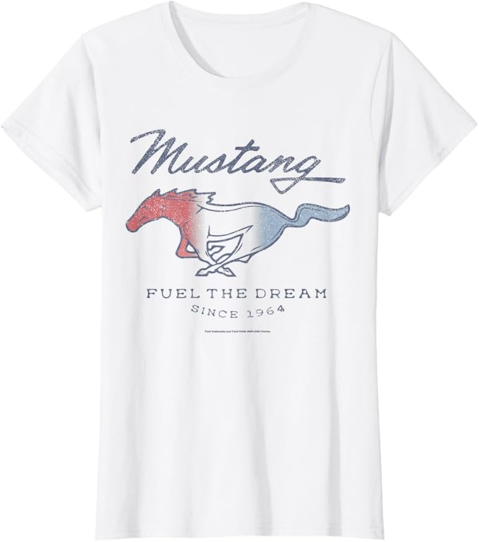 Ford Mustang Ladies T-Shirt Fuel The Dream - weiß
