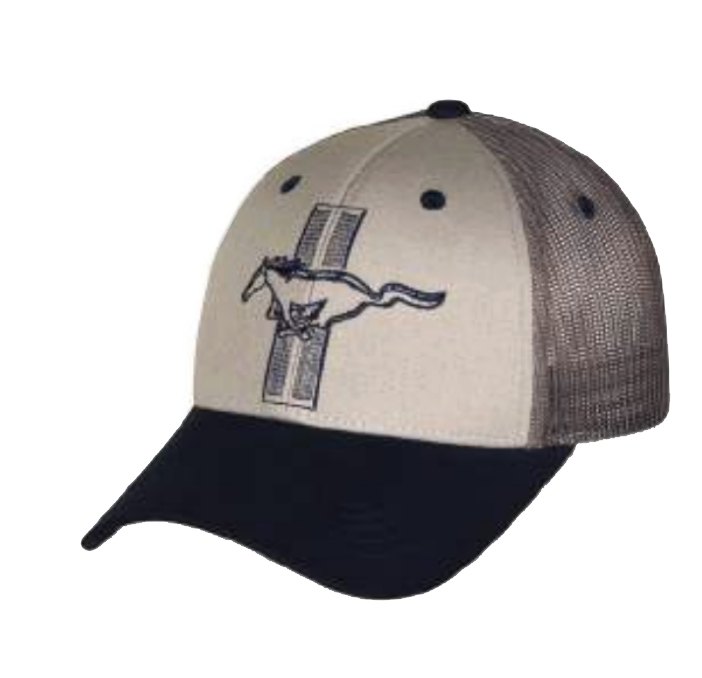 Ford Mustang Trucker Cap gray and brown Tri-Bar